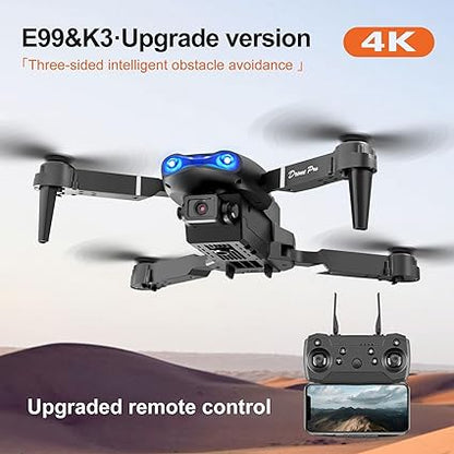 E88 Pro Drone with 4K HD Dual Camera/WiFi FPV, Foldable RC Quadcopter, Auto Hover, Altitude Hold, Headless Mode, App Control