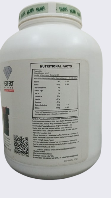 HULK HD Extreme Mass Gainer – 1030 Calories | 50g Protein | 175g Carbs | Chocolate Brownie Flavor | 6.85 lbs (3.12 kg) | Made in Canada